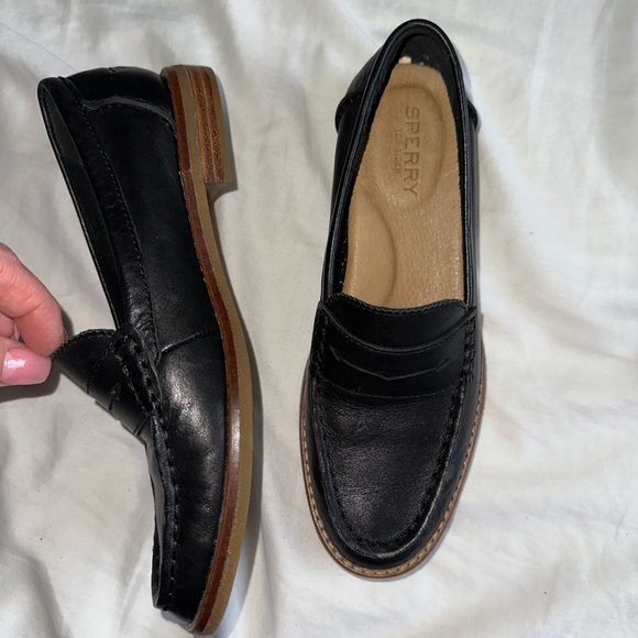 Sperry Black Leather Slip-On Loafers - Picture 4 of 4